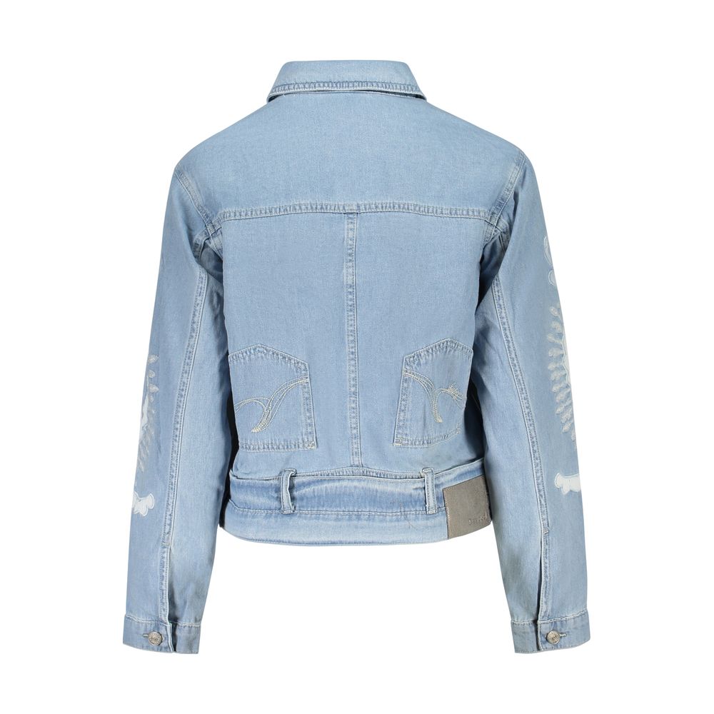 Desigual Azzurro Cotton Jacket for Women