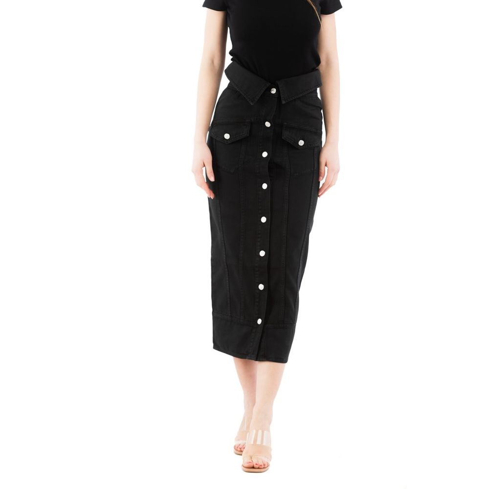 Moschino Schwarzer Baumwoll-Midirock