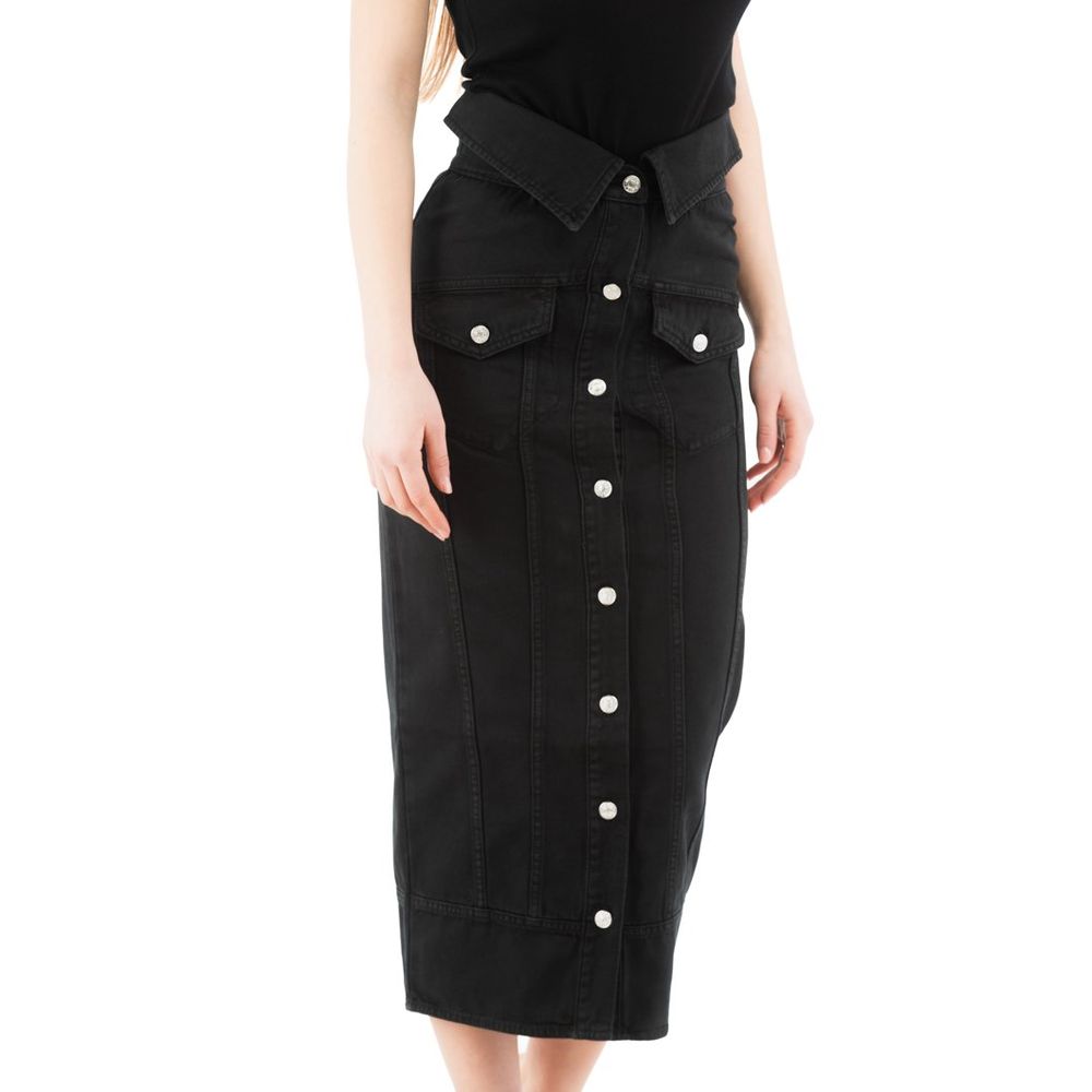 Moschino Schwarzer Baumwoll-Midirock