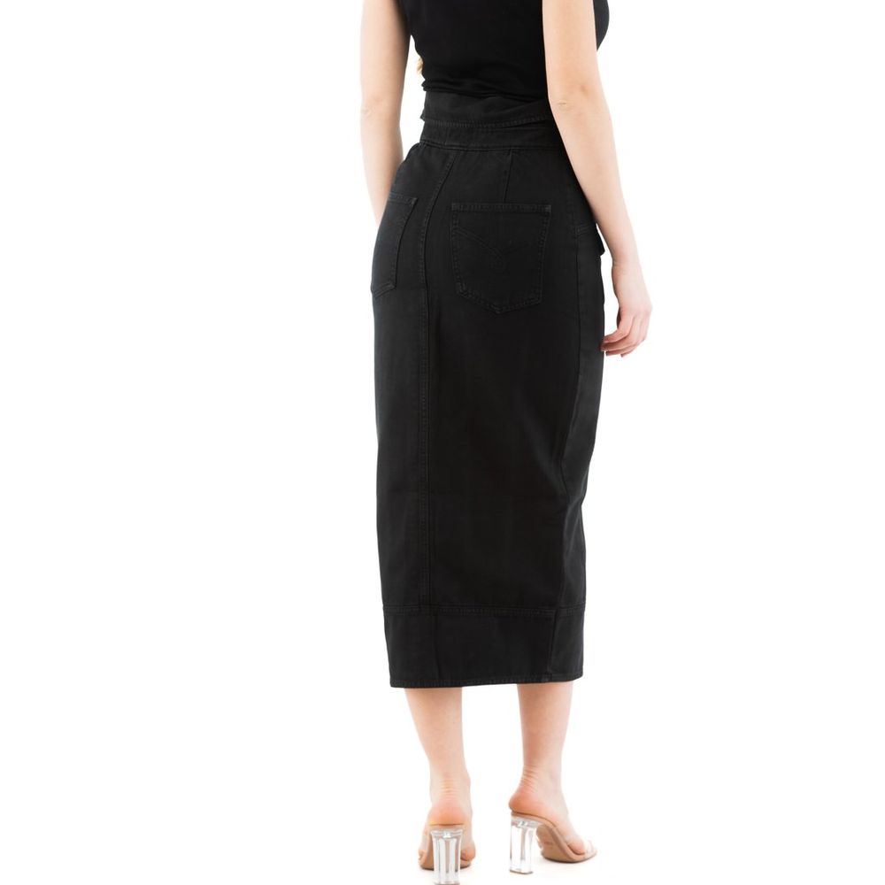 Moschino Schwarzer Baumwoll-Midirock