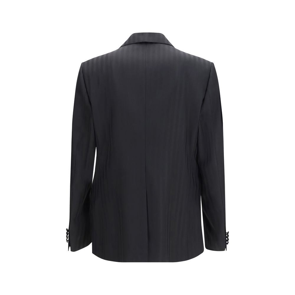 Dolce & Gabbana Schwarzer Blazer aus Fleece-Wolle