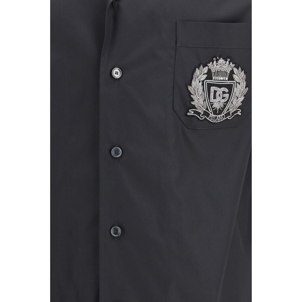 Dolce & Gabbana Schwarzes Baumwoll-T-Shirt mit kurzen Ärmeln