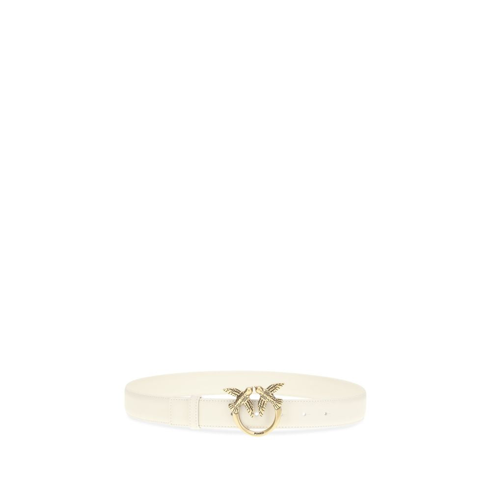 PINKO White Calfskin Bos Taurus Regular Belt