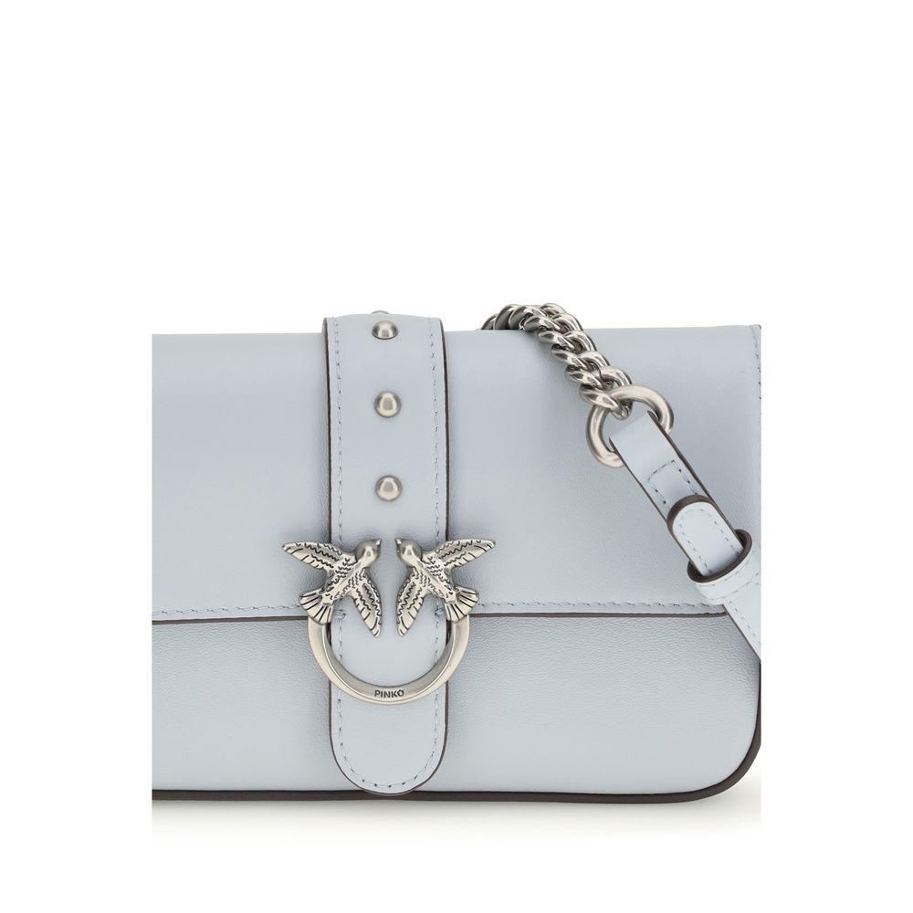 PINKO shoulder bag in blue calfskin Bos Taurus