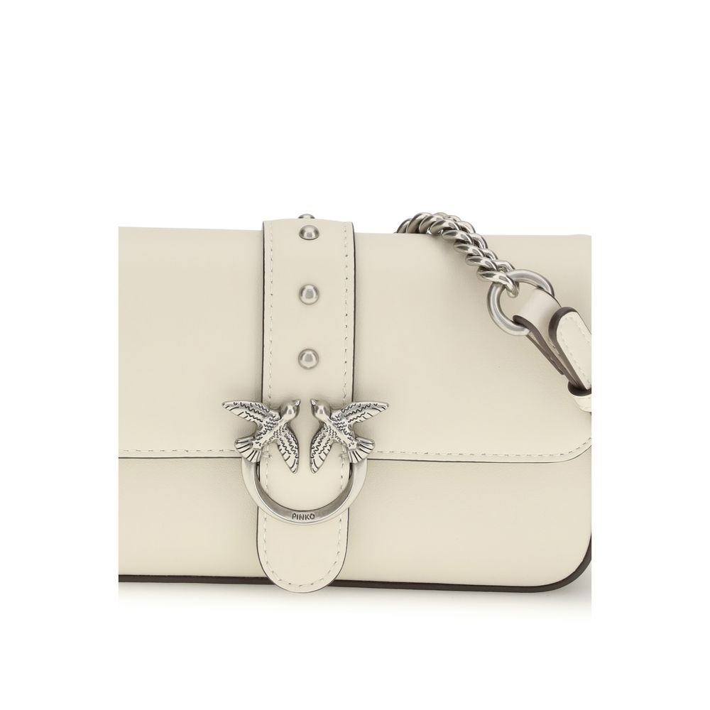 PINKO Weiße Bos Taurus Kalbsleder Schultertasche
