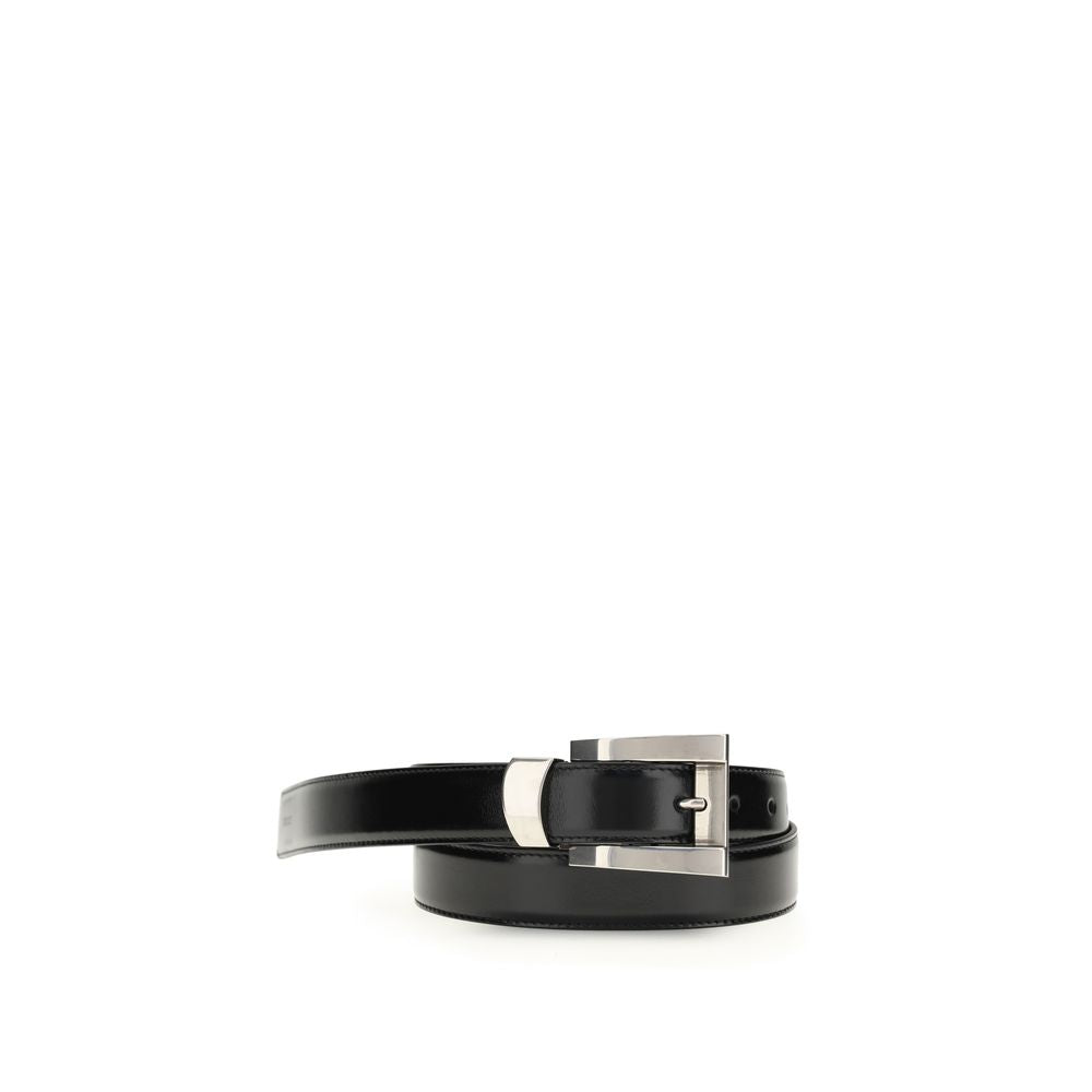 Versace Black Calfskin Bos Taurus Regular Belt