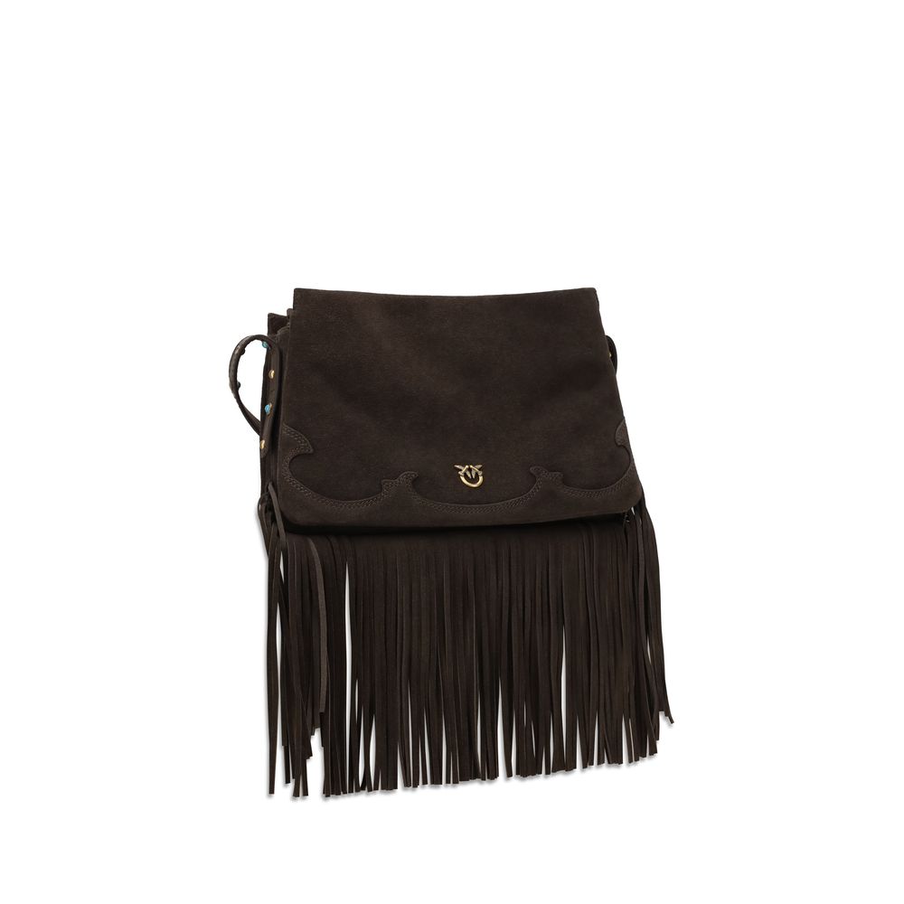 PINKO Braune Kalbsleder Bos Taurus Schultertasche