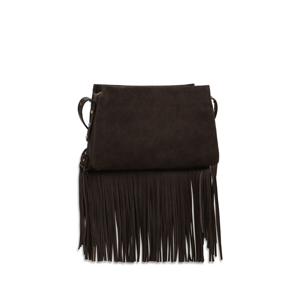 PINKO Braune Kalbsleder Bos Taurus Schultertasche