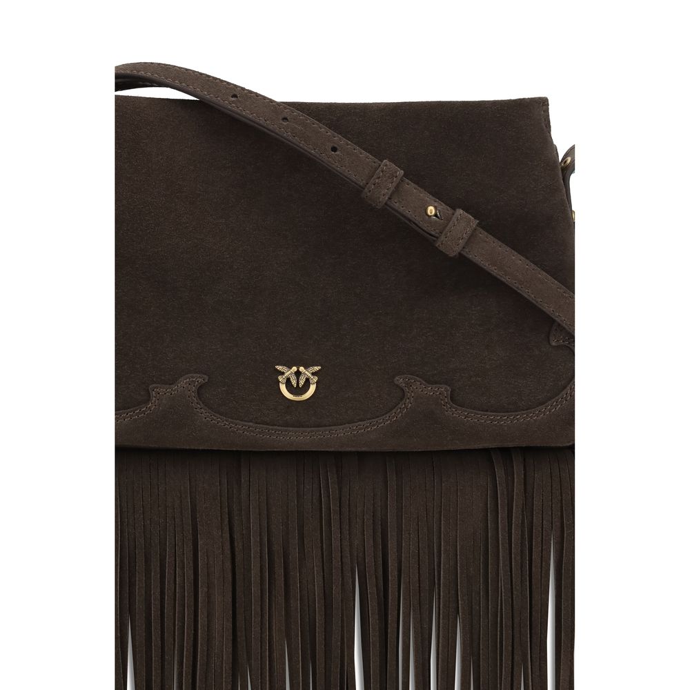 PINKO Braune Kalbsleder Bos Taurus Schultertasche