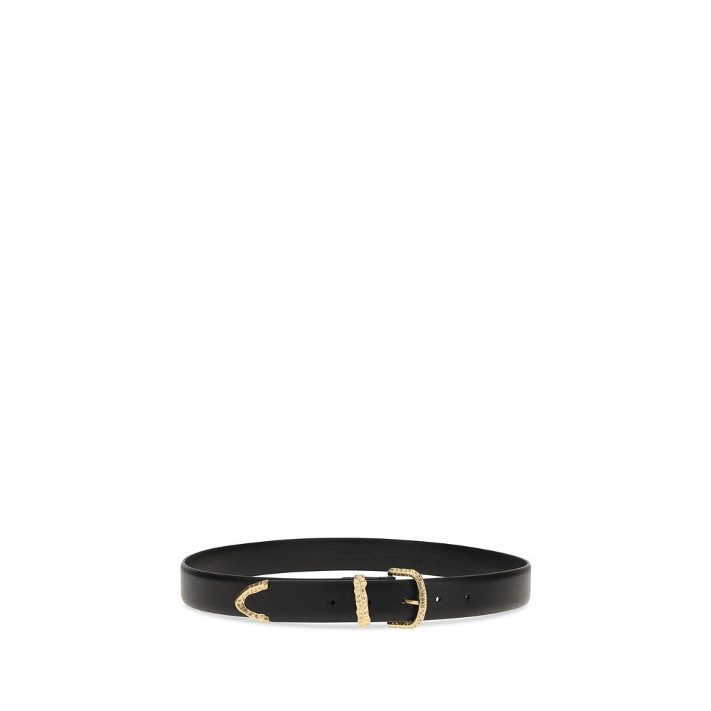 PINKO Black Calfskin Bos Taurus Regular Belt