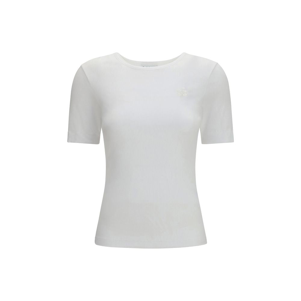 Ganni Weißes Baumwoll-T-Shirt