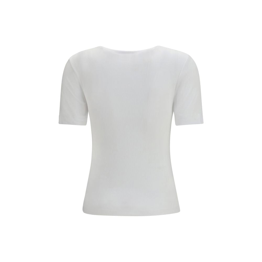 Ganni Weißes Baumwoll-T-Shirt