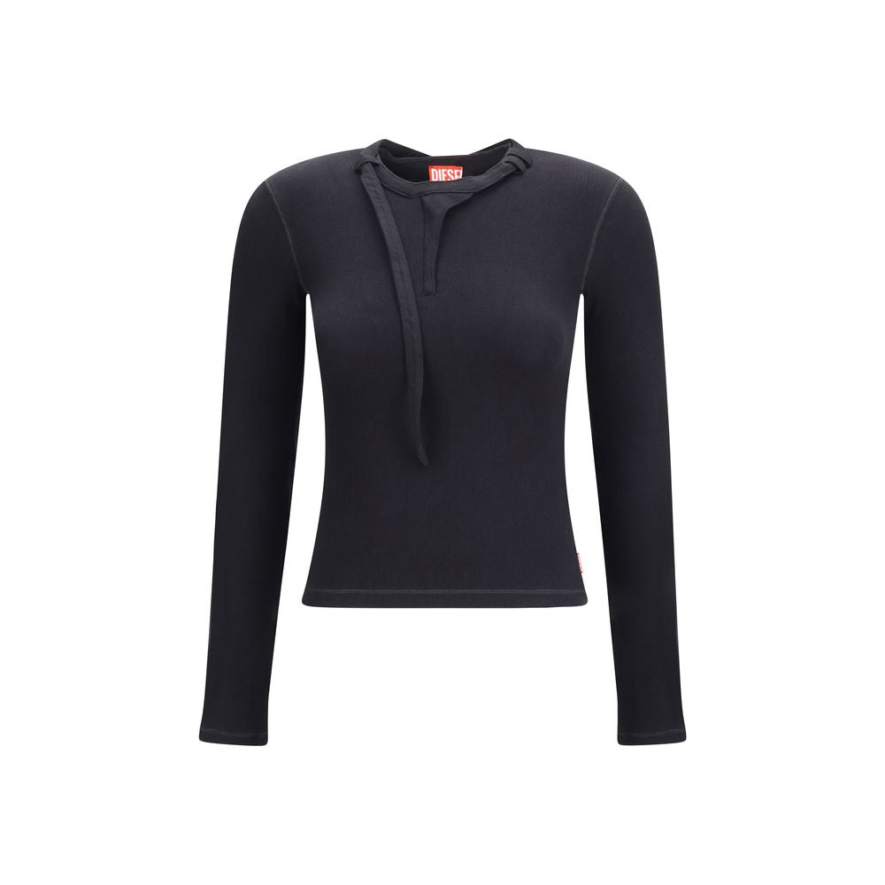 Diesel Schwarzes Baumwoll-Langarmshirt