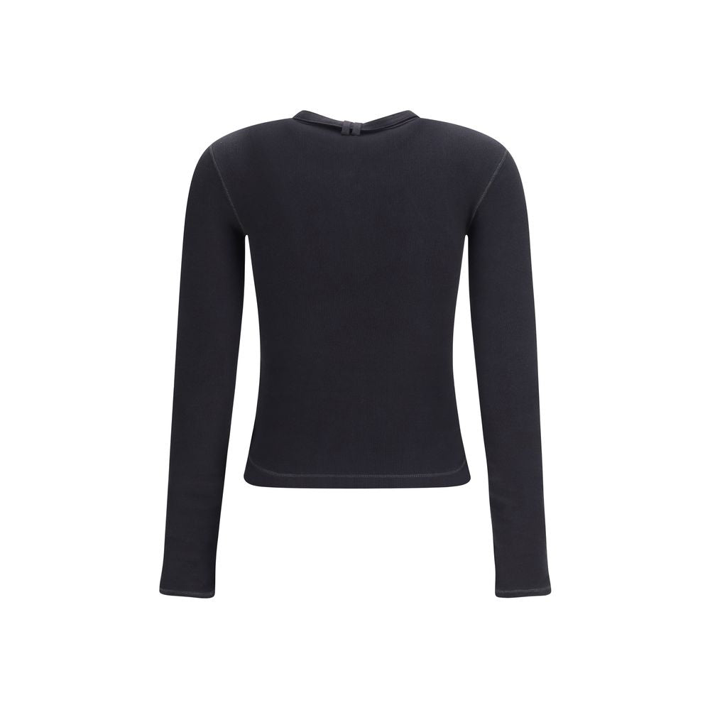 Diesel Schwarzes Baumwoll-Langarmshirt