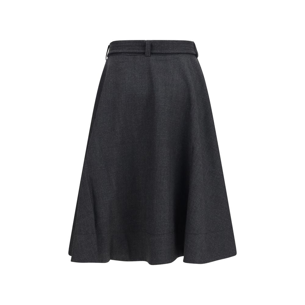 Ganni Grauer langer Rock aus recyceltem Polyester