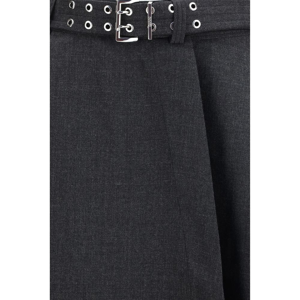 Ganni Grauer langer Rock aus recyceltem Polyester