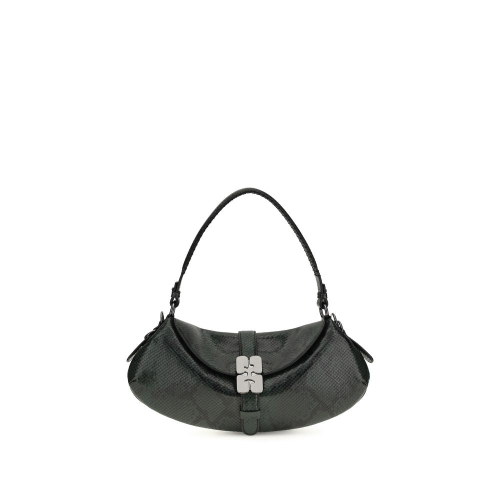 Ganni Schultertasche aus recyceltem Leder in Blau