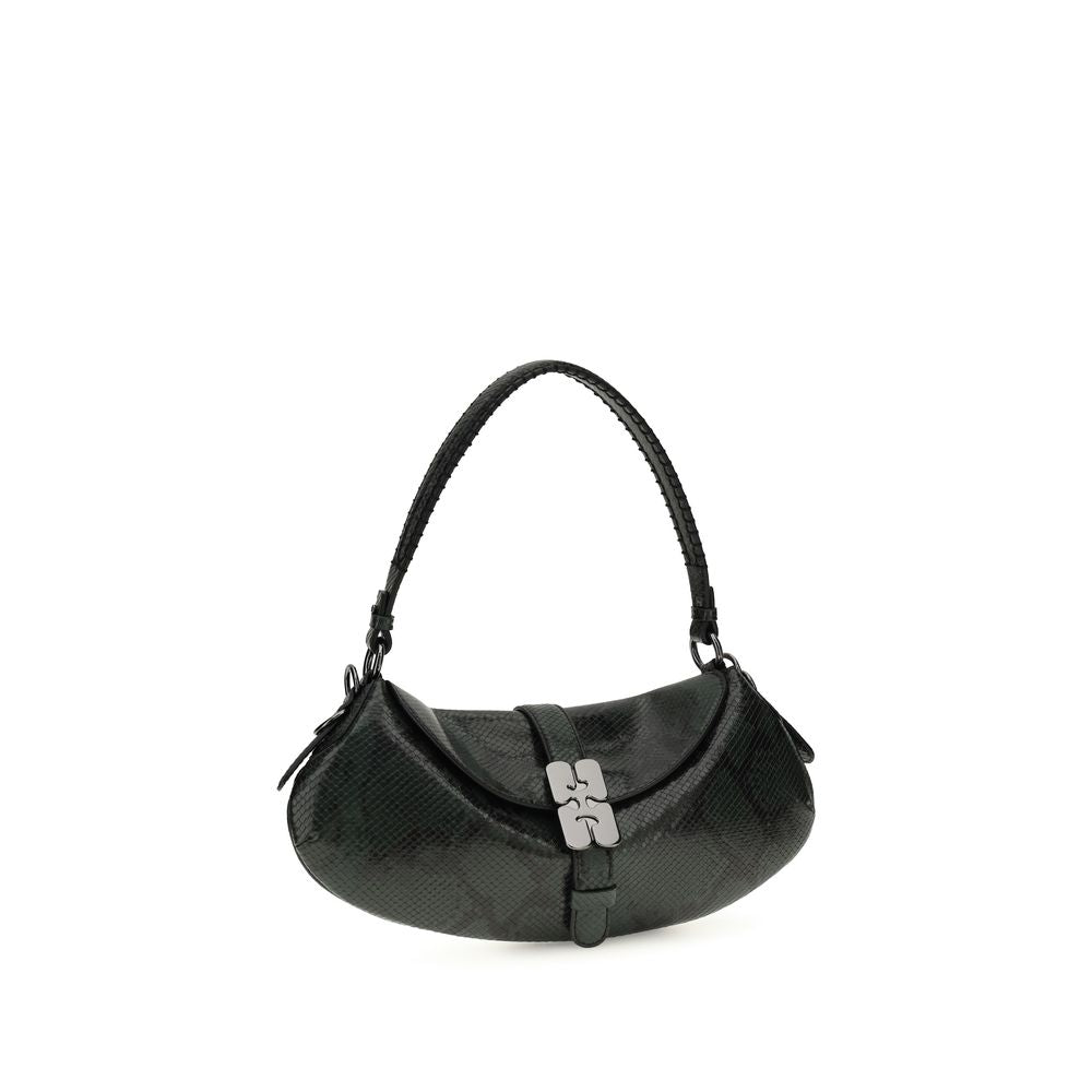 Ganni Schultertasche aus recyceltem Leder in Blau