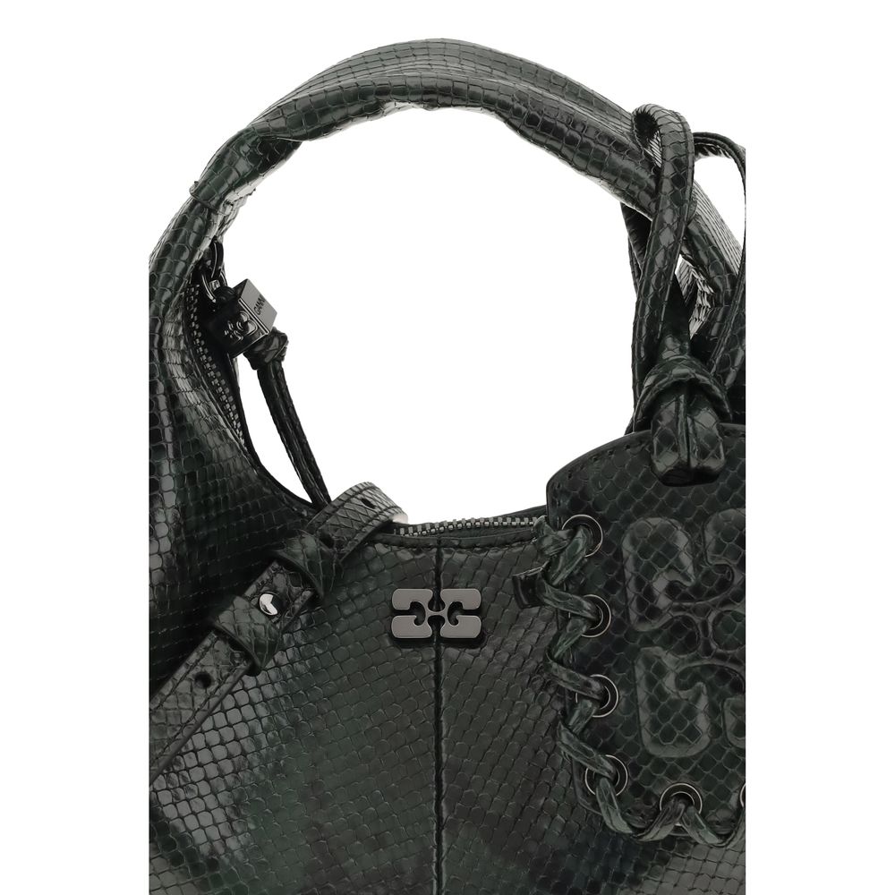 Ganni Schwarze Handtasche aus recyceltem Polyester
