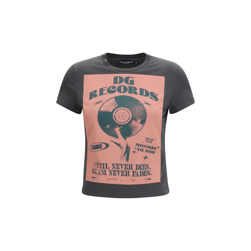 Dolce & Gabbana Graues Baumwoll-T-Shirt