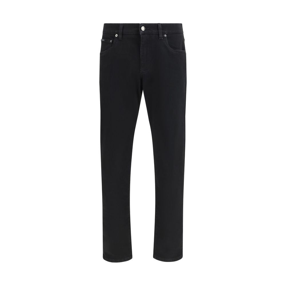 Dolce & Gabbana Schwarze Baumwoll-Jeans im Slim Fit
