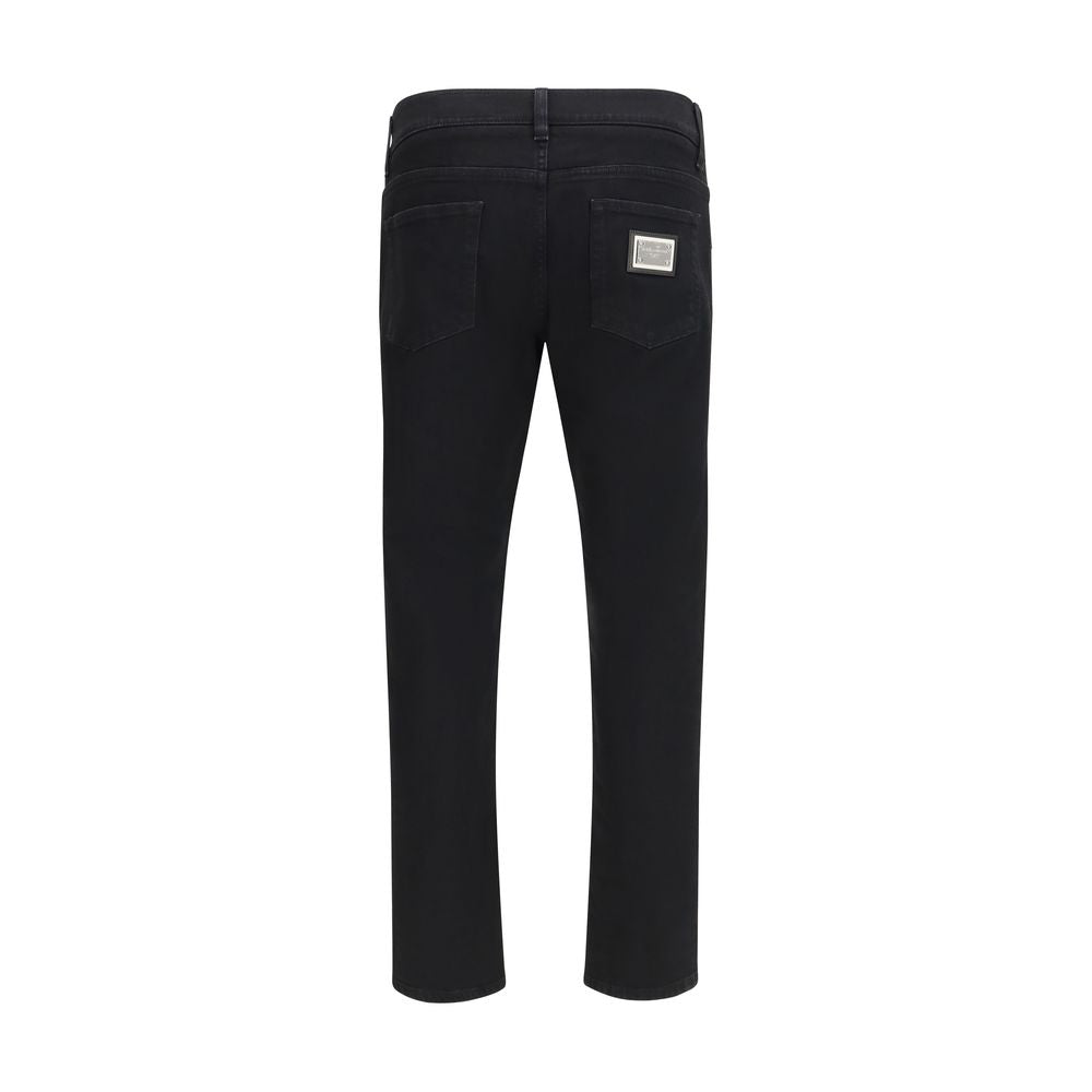 Dolce & Gabbana Schwarze Baumwoll-Jeans im Slim Fit