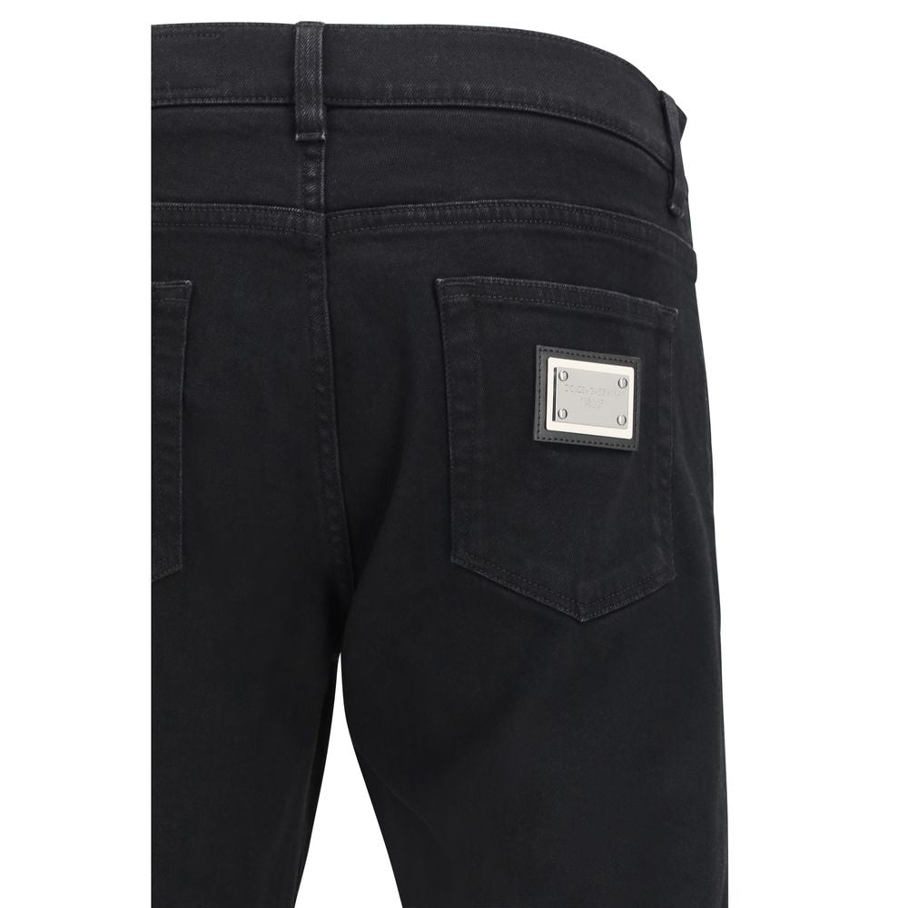 Dolce & Gabbana Schwarze Baumwoll-Jeans im Slim Fit