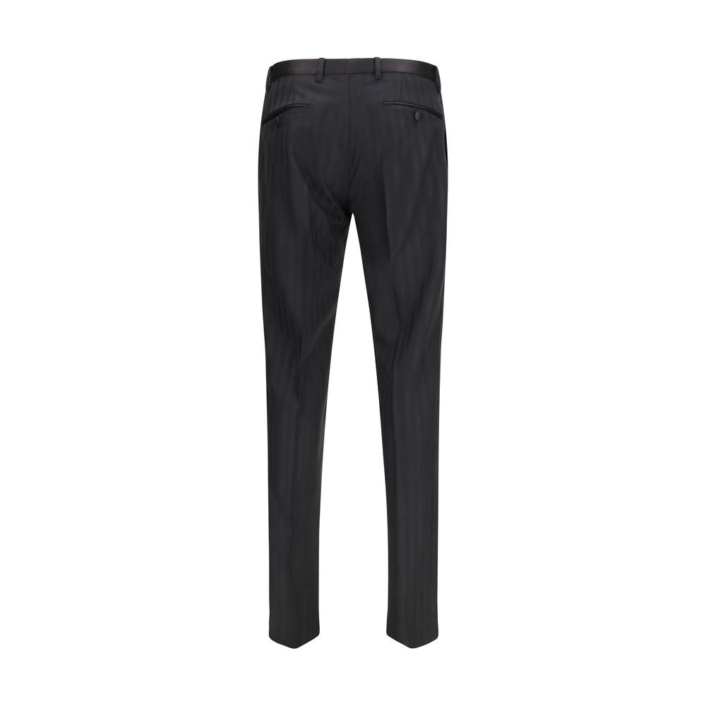 Dolce & Gabbana Schwarze Hose aus Fleece-Wolle
