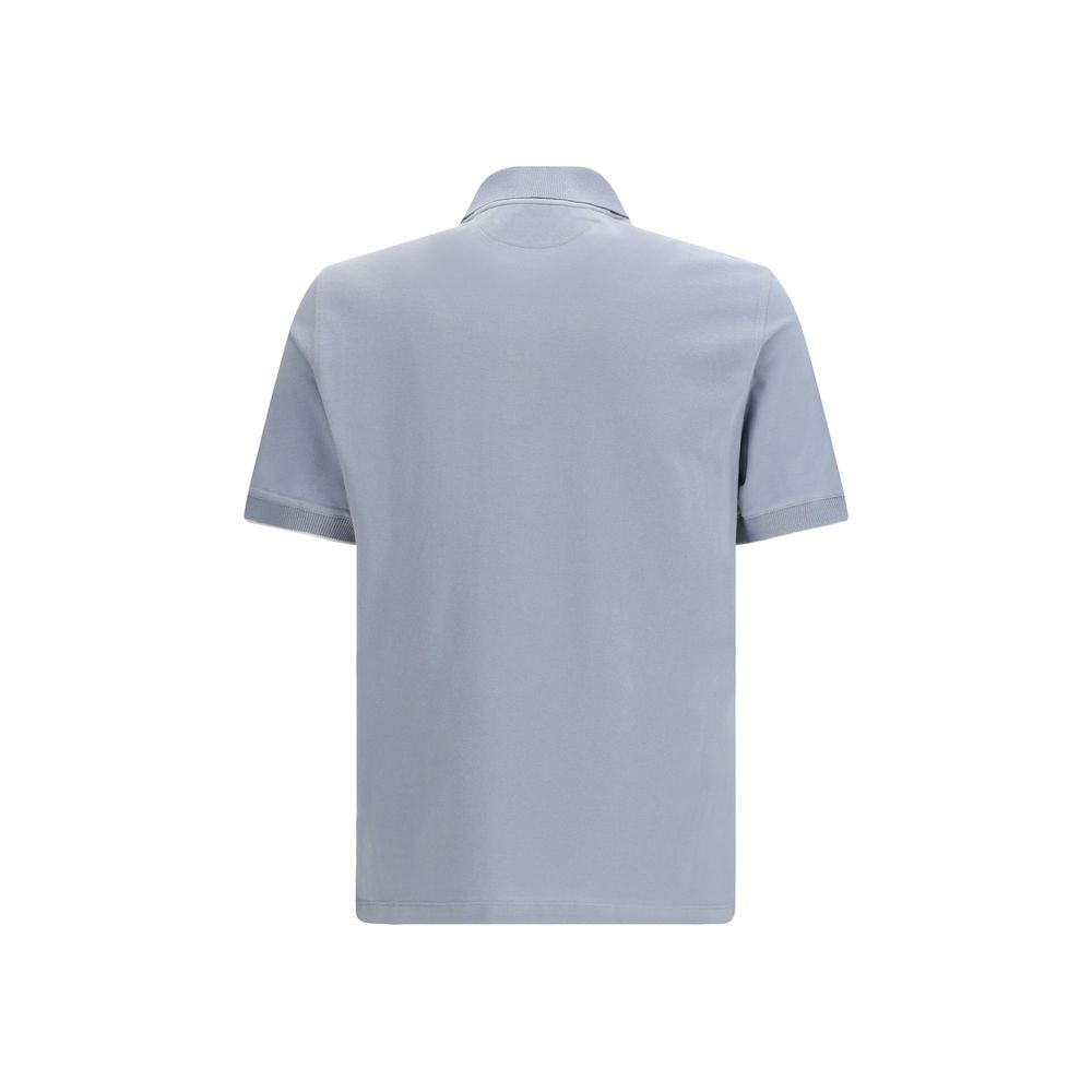 Brunello Cucinelli Blaues Baumwoll-Polohemd