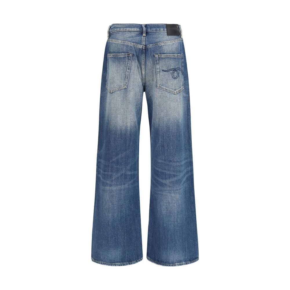 R13 Blaue Baumwolljeans im Relaxed Fit