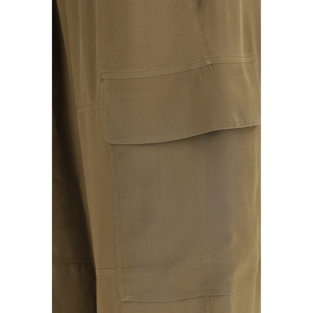 Petar Petrov Braune Seiden-Cargo-Hose