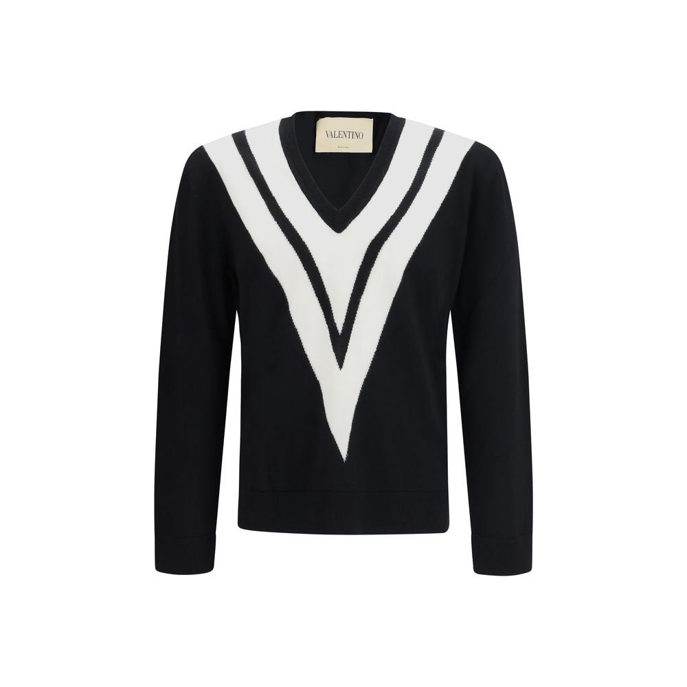 Valentino Schwarzer Sweatshirt aus Fleece-Wolle