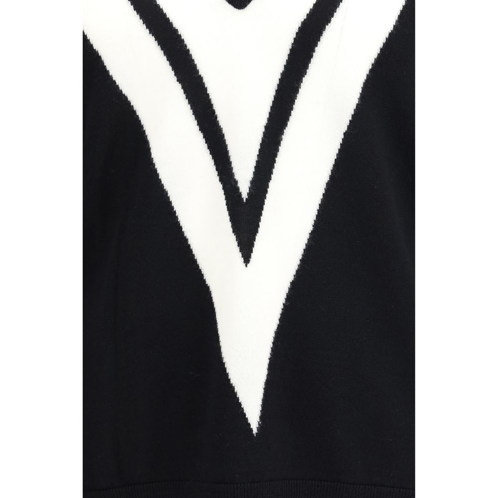 Valentino Schwarzer Sweatshirt aus Fleece-Wolle