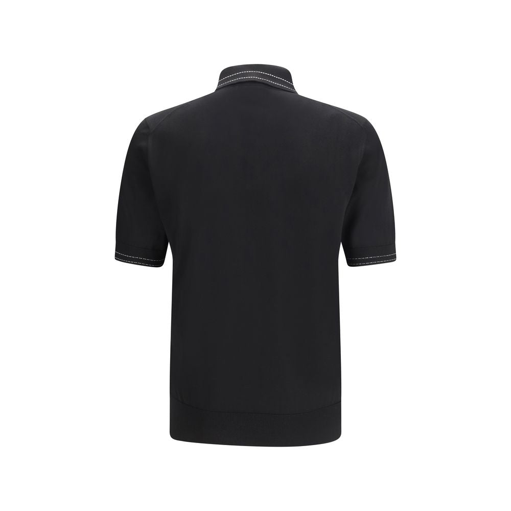 Dolce & Gabbana Schwarzes Poloshirt aus Seide