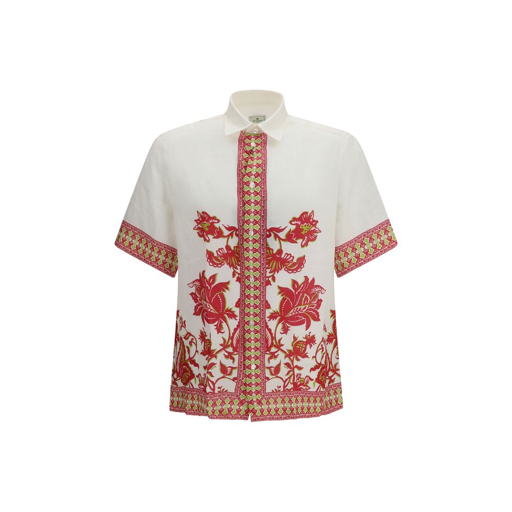 Etro Mehrfarbiges Hemd aus Leinen mit Muster