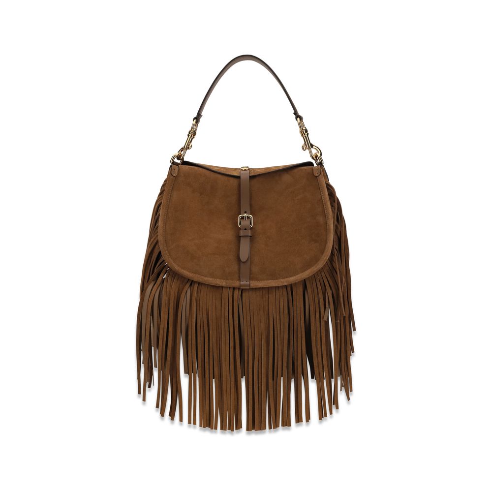 Etro Brown Calfskin Bos Taurus Shoulder Bag