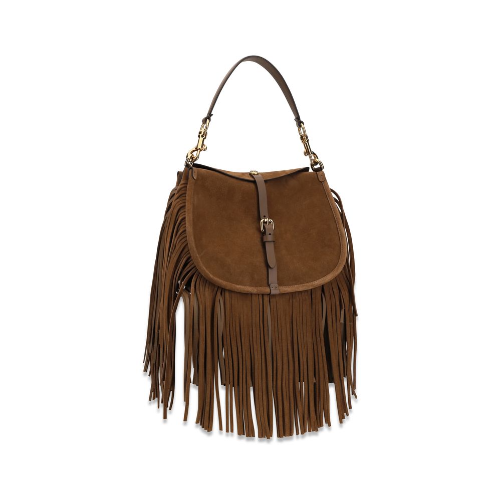 Etro Brown Calfskin Bos Taurus Shoulder Bag