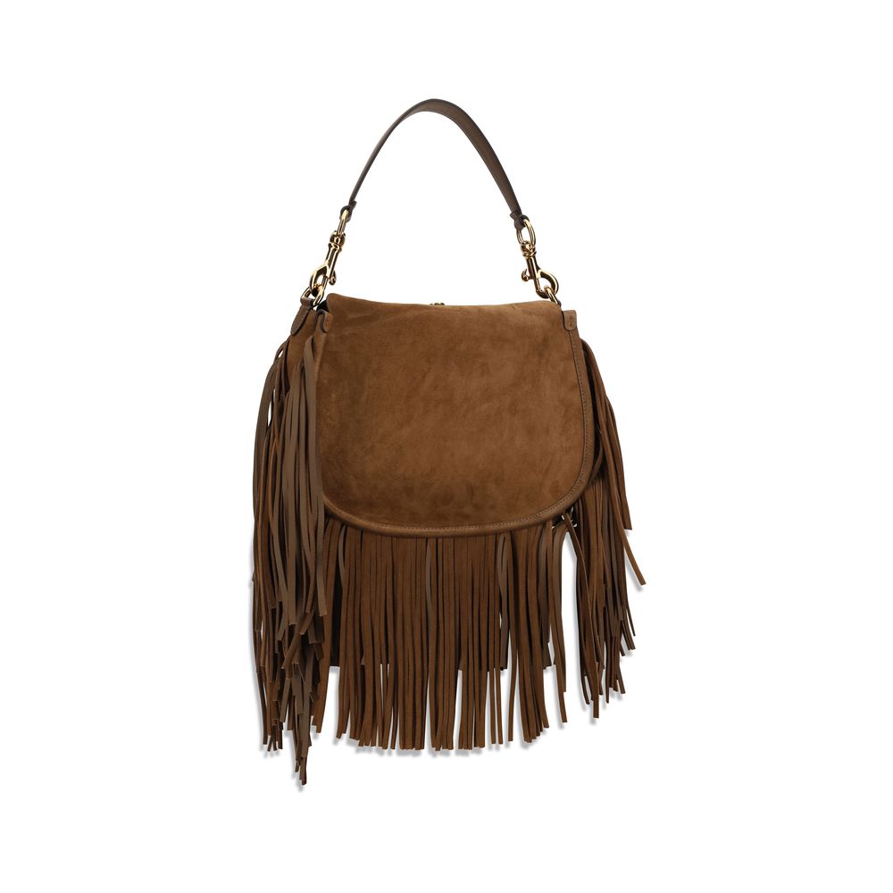 Etro Brown Calfskin Bos Taurus Shoulder Bag