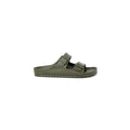 Birkenstock Grüne flache Sandalen aus Kunststoff