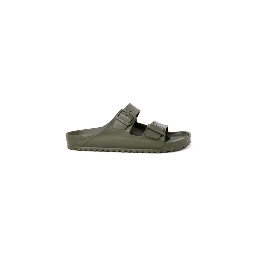 Birkenstock Grüne flache Sandalen aus Kunststoff