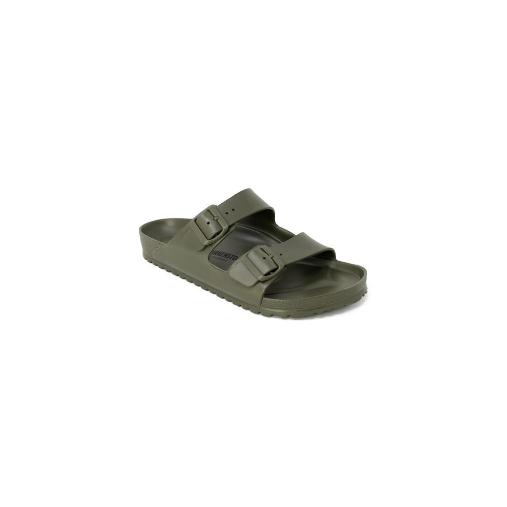 Birkenstock Grüne flache Sandalen aus Kunststoff
