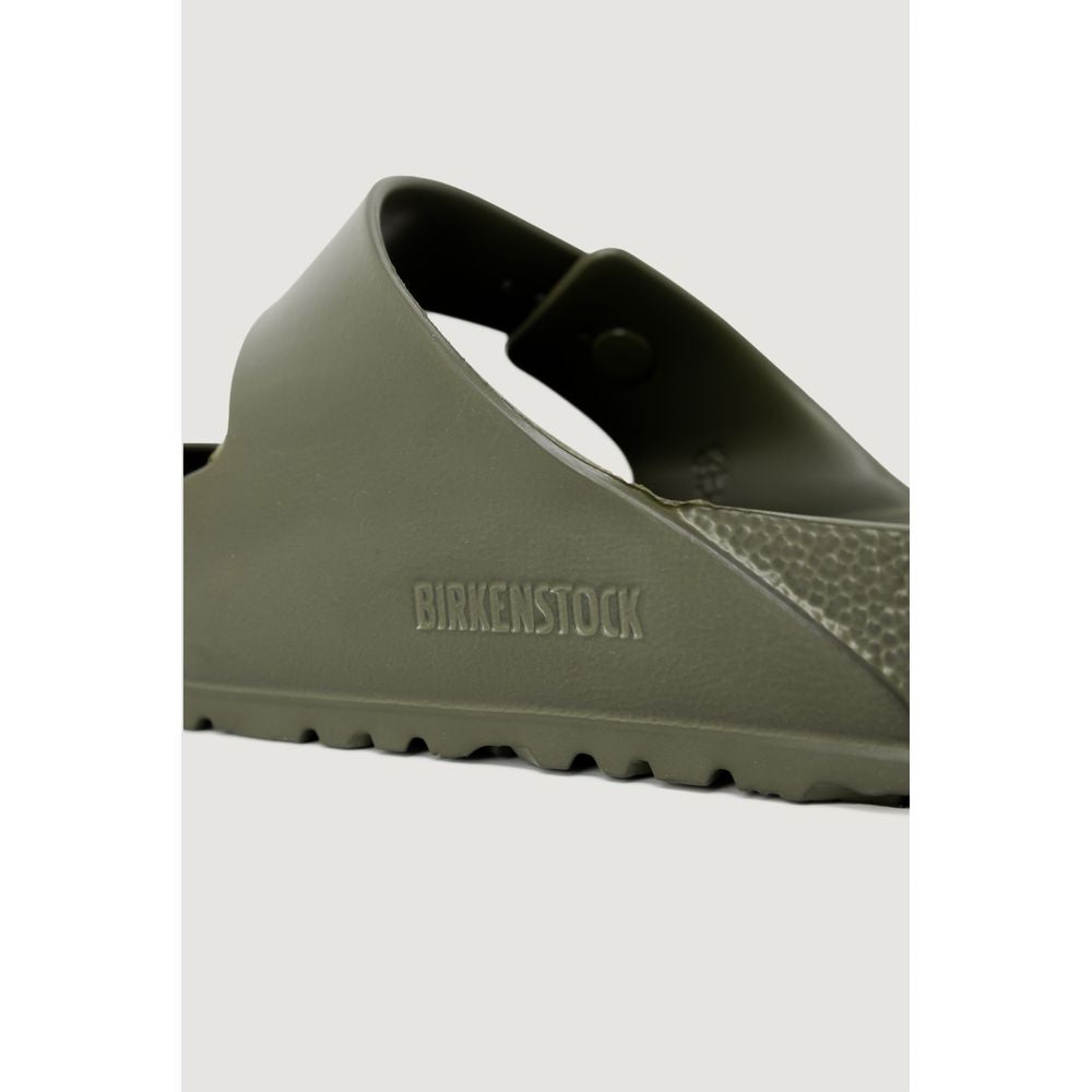 Birkenstock Grüne flache Sandalen aus Kunststoff