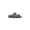 Birkenstock Brown Faux Leather Platform Sandals