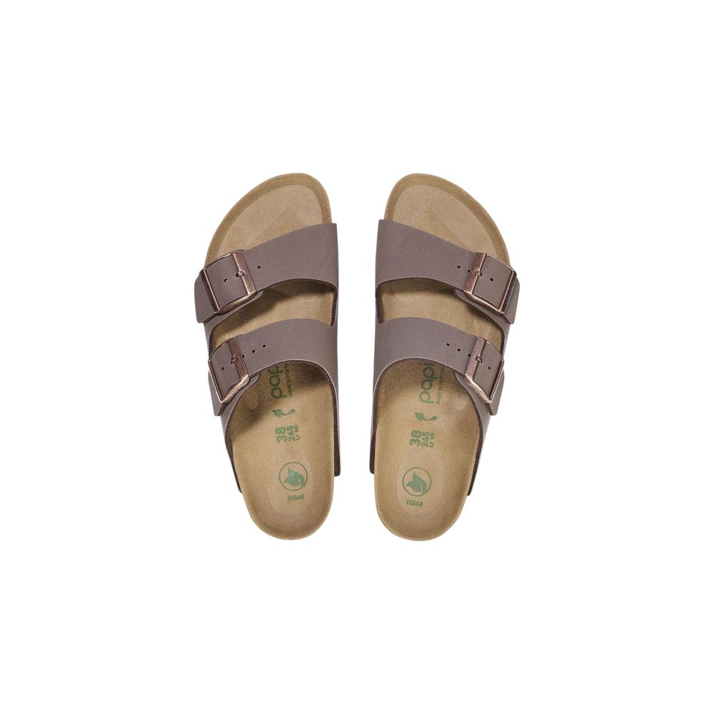 Birkenstock Brown Faux Leather Platform Sandals