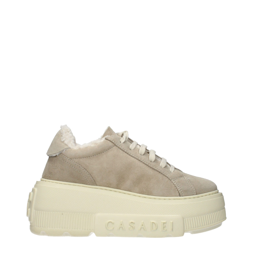 Casadei Beige Leder Chunky Sneaker