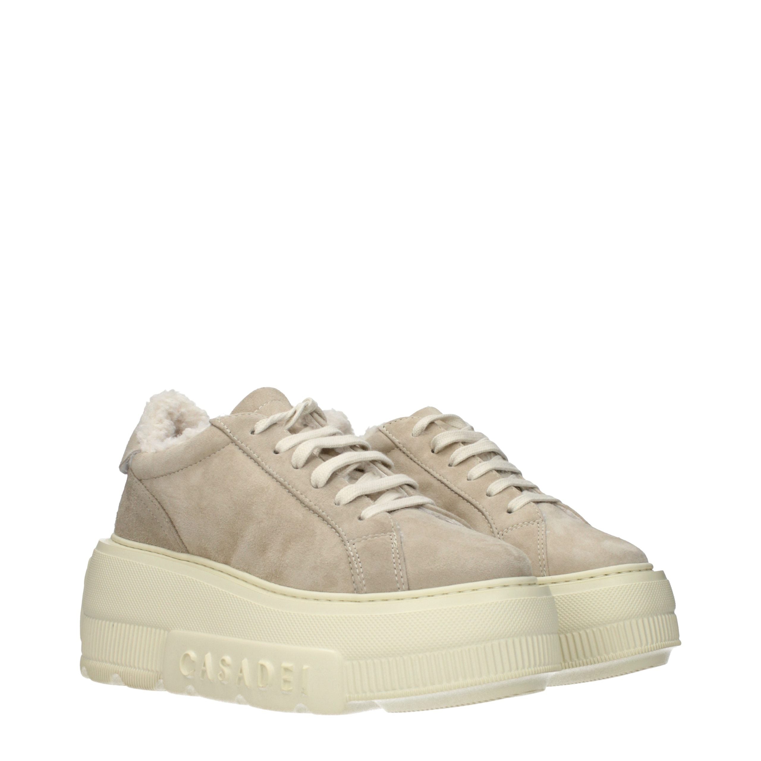 Casadei Beige Leder Chunky Sneaker