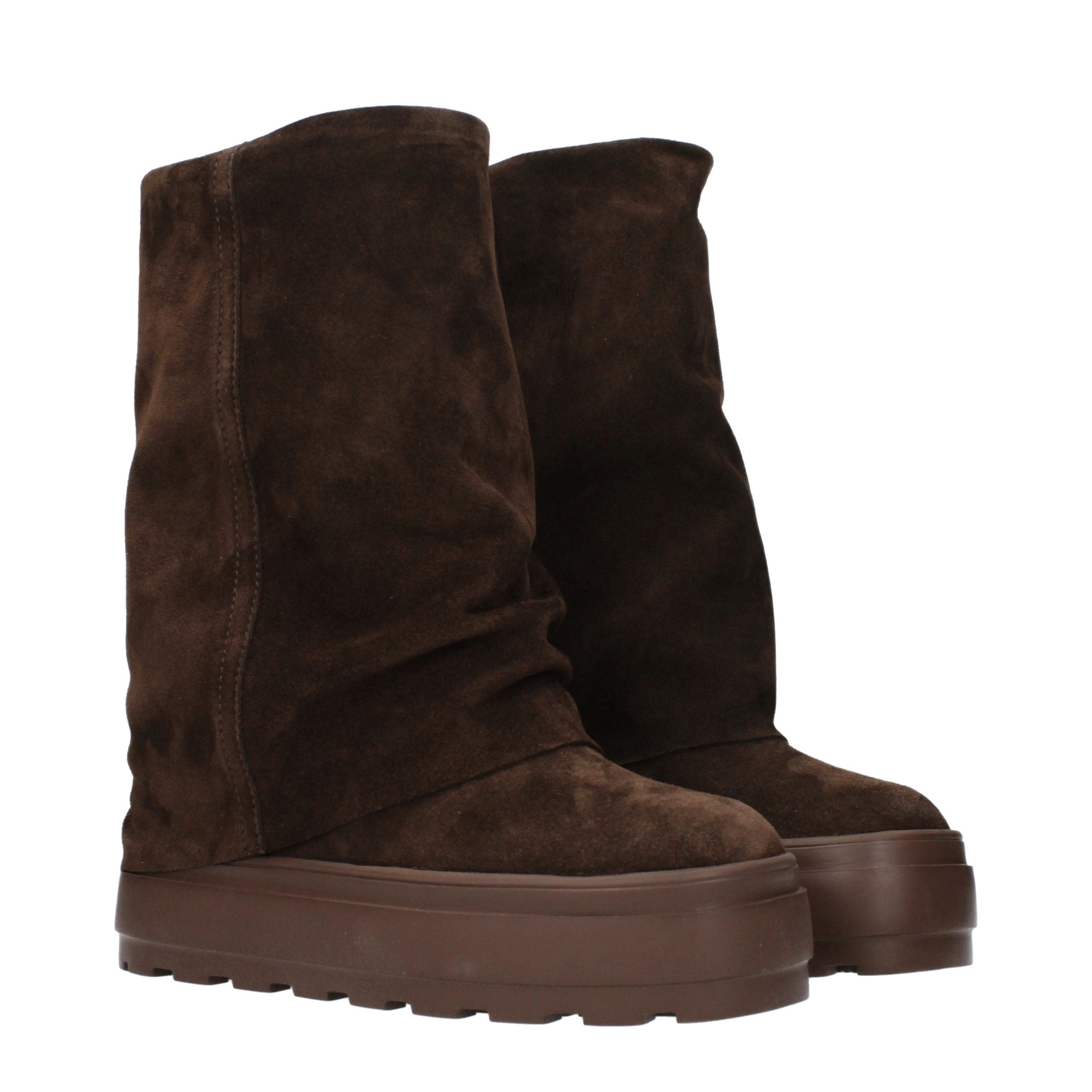 Casadei Braune Lederstiefeletten