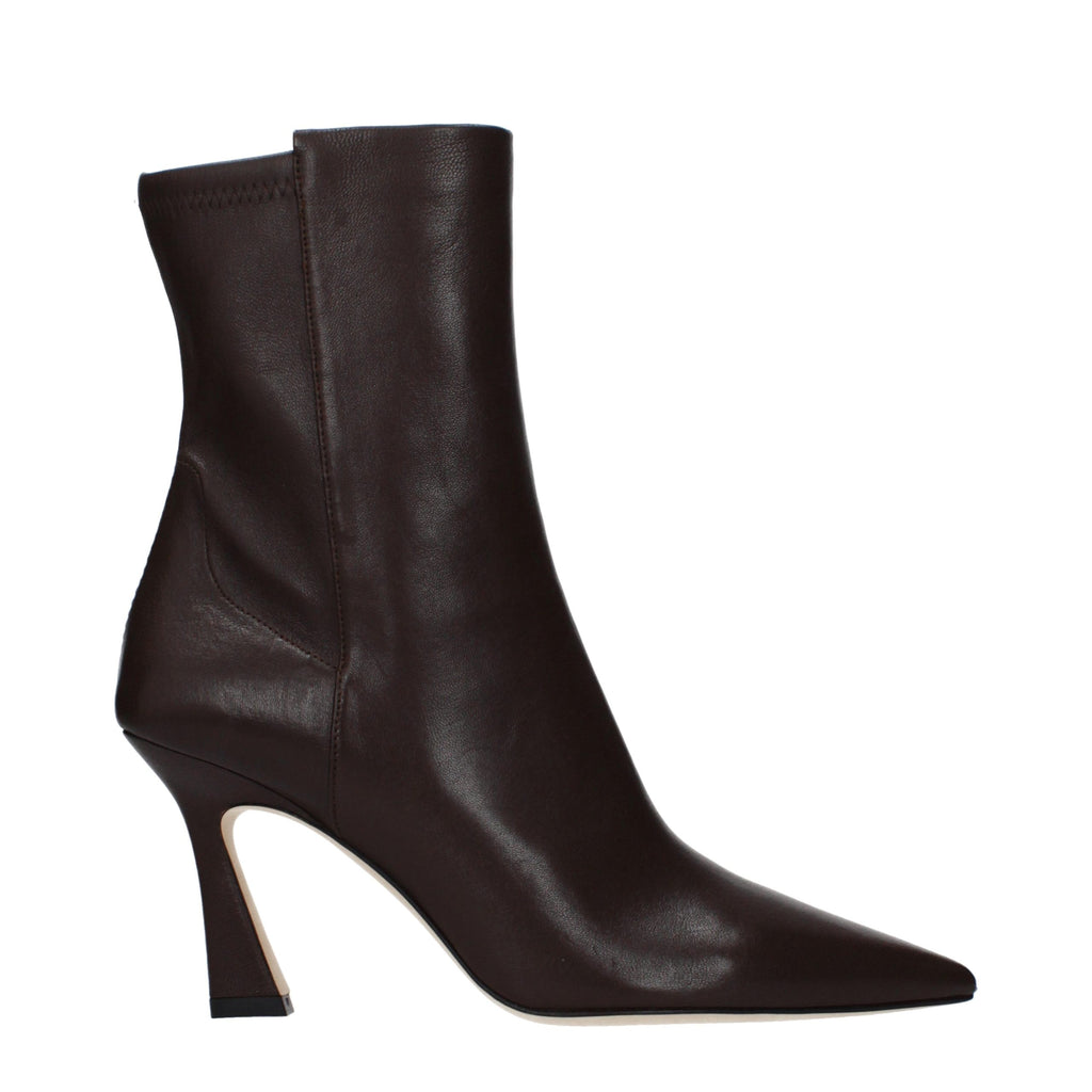 Stuart Weitzman Braune Lederstiefeletten