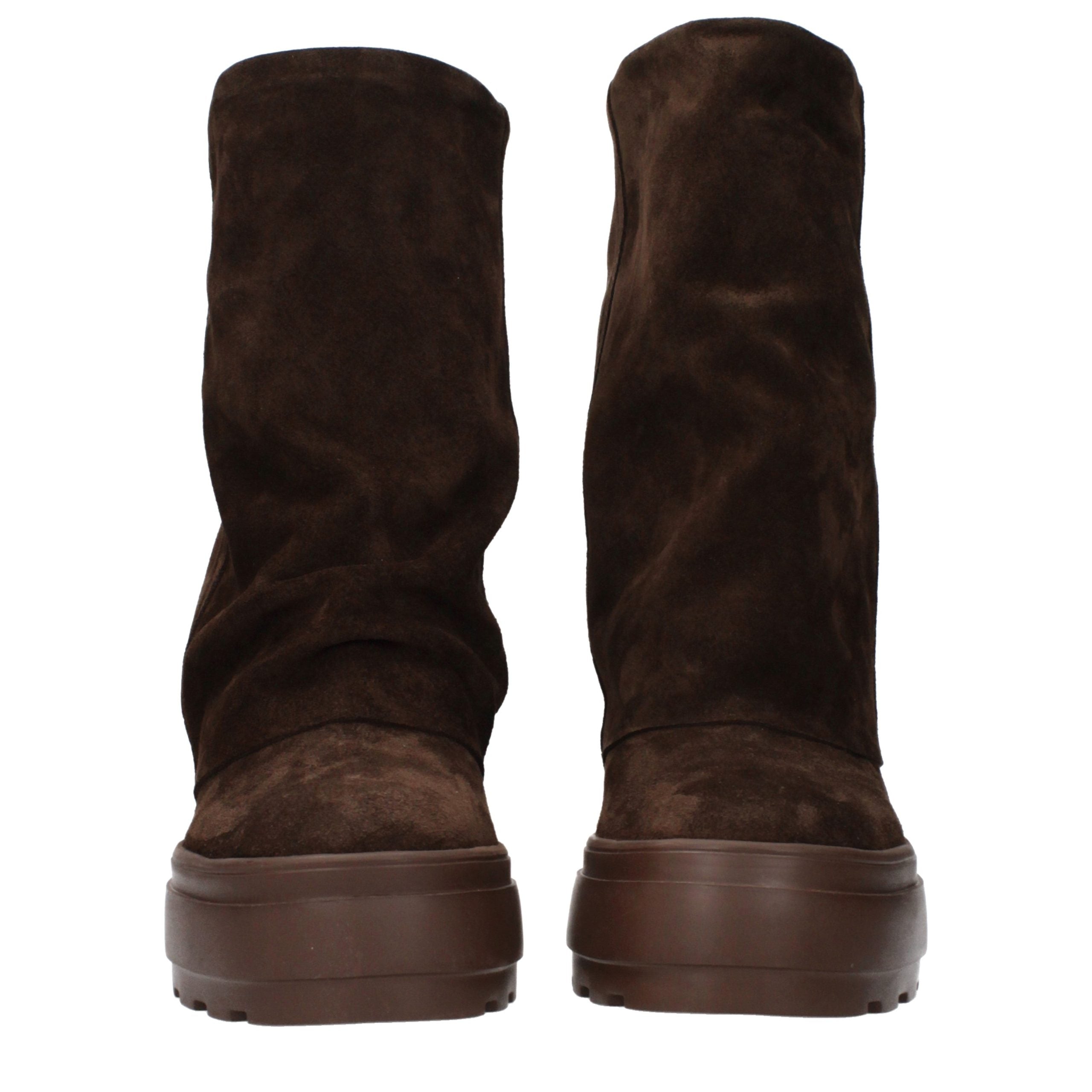 Casadei Braune Lederstiefeletten