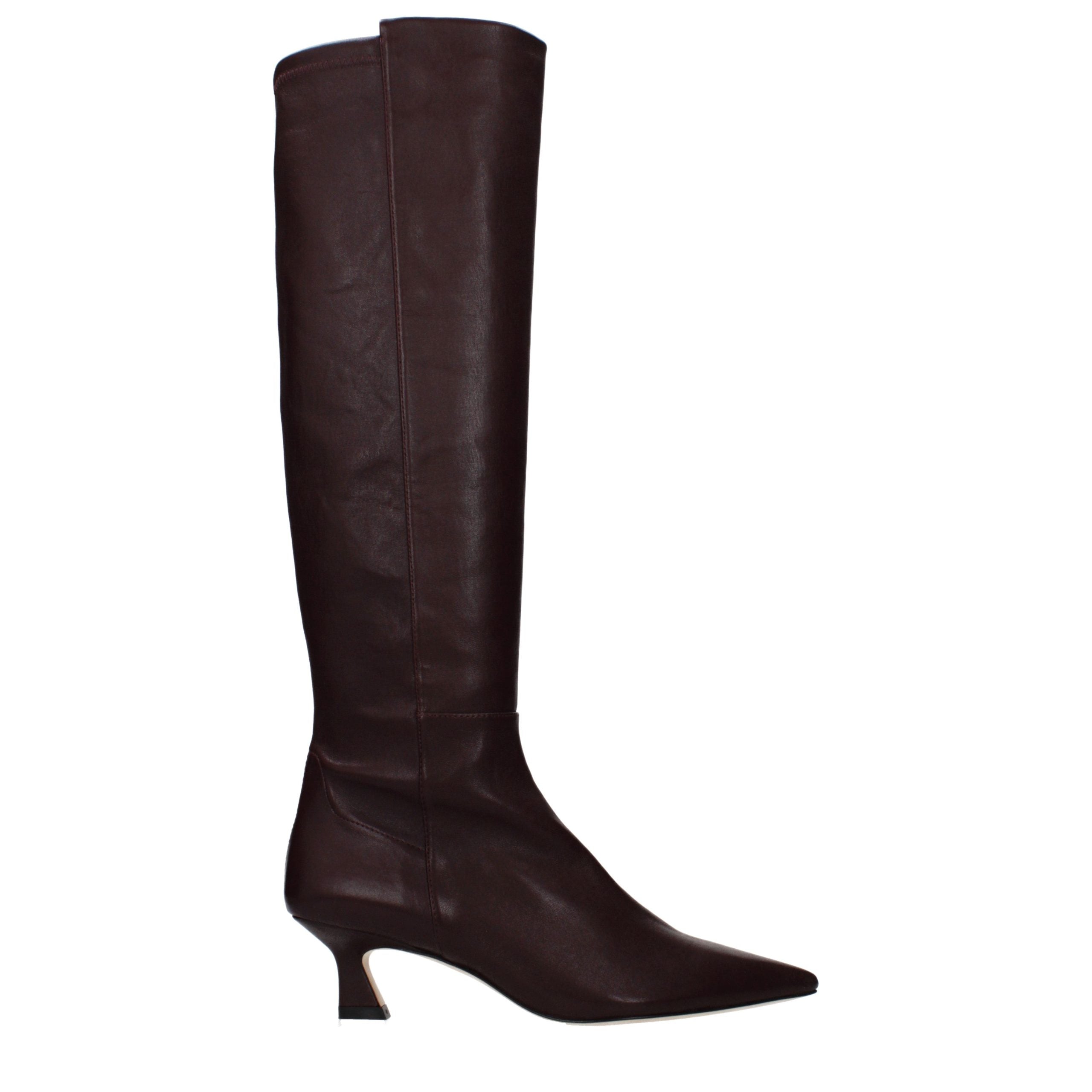 Stuart Weitzman Rote Leder-Stiefel mit hohem Absatz